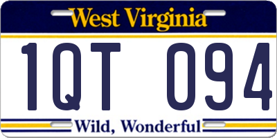 WV license plate 1QT094