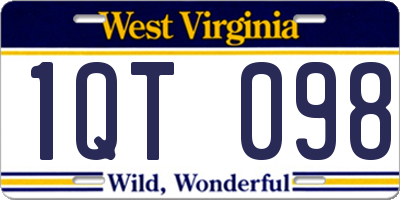 WV license plate 1QT098