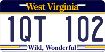 WV license plate 1QT102