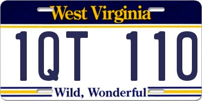 WV license plate 1QT110