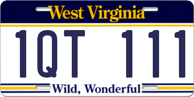 WV license plate 1QT111