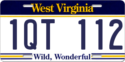 WV license plate 1QT112
