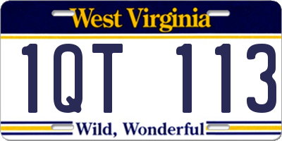 WV license plate 1QT113