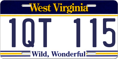 WV license plate 1QT115