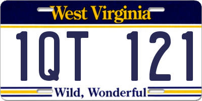 WV license plate 1QT121