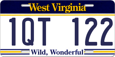 WV license plate 1QT122