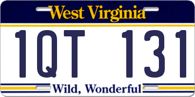 WV license plate 1QT131