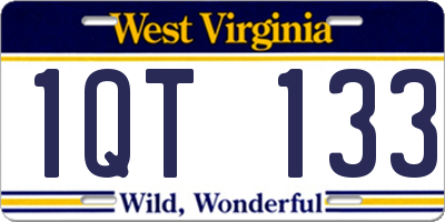 WV license plate 1QT133