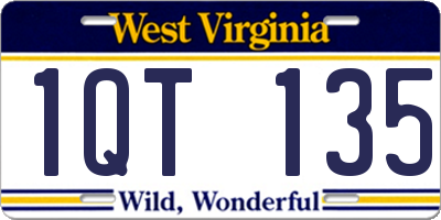 WV license plate 1QT135