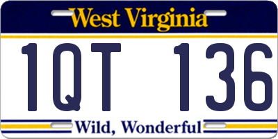 WV license plate 1QT136
