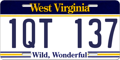 WV license plate 1QT137