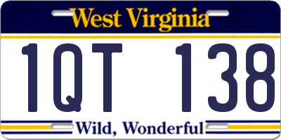 WV license plate 1QT138