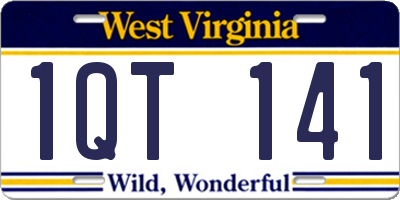 WV license plate 1QT141