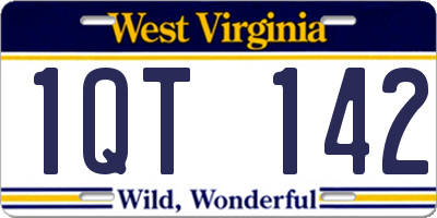 WV license plate 1QT142