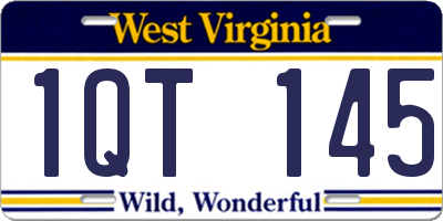 WV license plate 1QT145