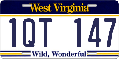 WV license plate 1QT147