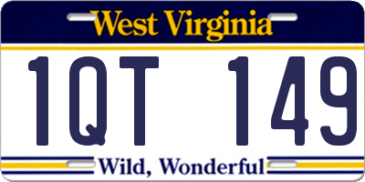 WV license plate 1QT149