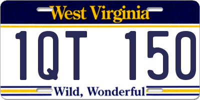 WV license plate 1QT150