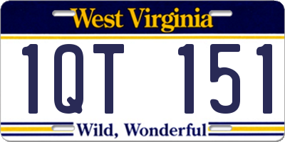 WV license plate 1QT151