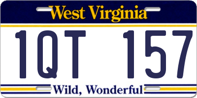 WV license plate 1QT157