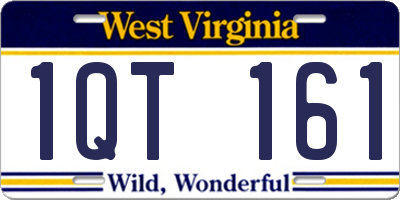 WV license plate 1QT161