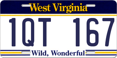 WV license plate 1QT167