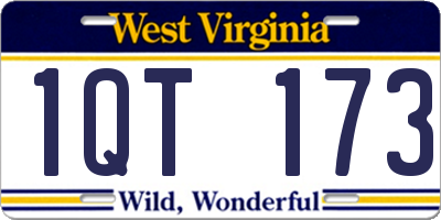 WV license plate 1QT173