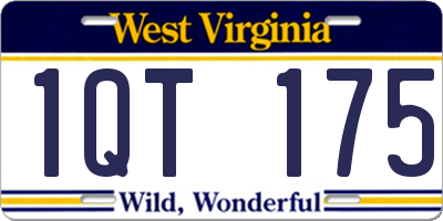 WV license plate 1QT175