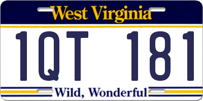 WV license plate 1QT181