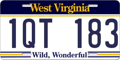 WV license plate 1QT183