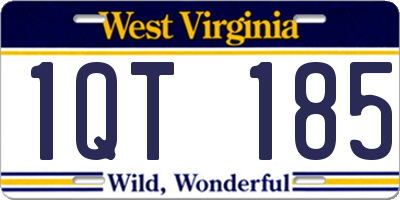 WV license plate 1QT185