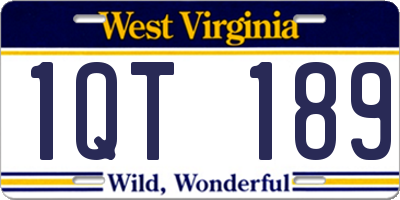WV license plate 1QT189