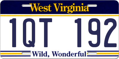 WV license plate 1QT192