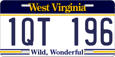 WV license plate 1QT196