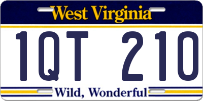 WV license plate 1QT210