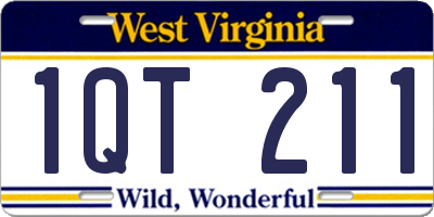 WV license plate 1QT211