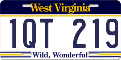 WV license plate 1QT219