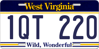 WV license plate 1QT220
