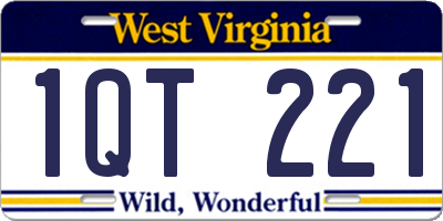 WV license plate 1QT221