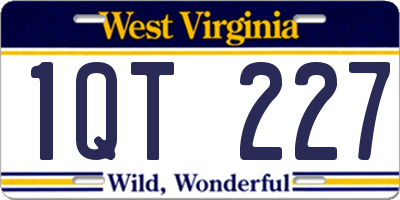 WV license plate 1QT227