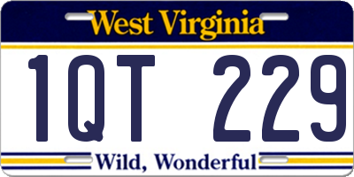 WV license plate 1QT229