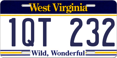 WV license plate 1QT232