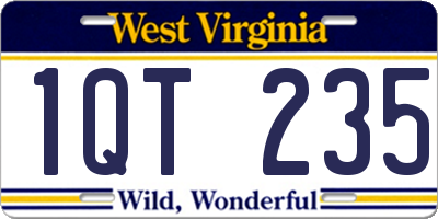 WV license plate 1QT235