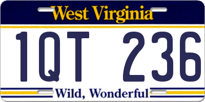 WV license plate 1QT236