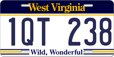 WV license plate 1QT238