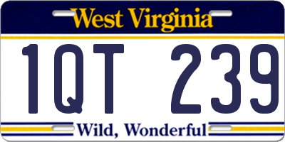WV license plate 1QT239