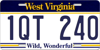 WV license plate 1QT240