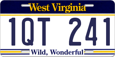 WV license plate 1QT241