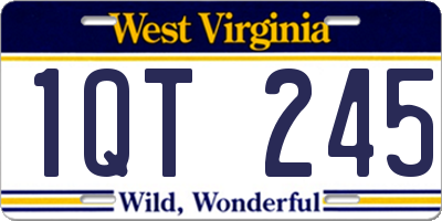 WV license plate 1QT245