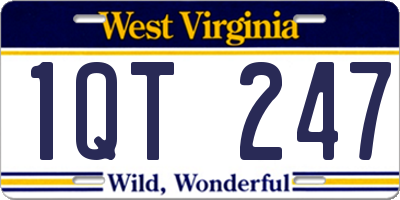WV license plate 1QT247